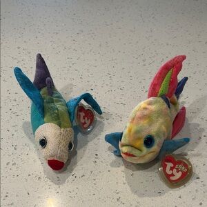 Ty Multicolor Plush Beanie Baby Fish